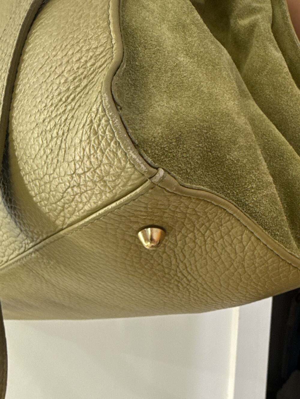 Anna Paola Italian Leather Handbag Riva Iride Green Crossbody Satchel - Picture 13 of 14